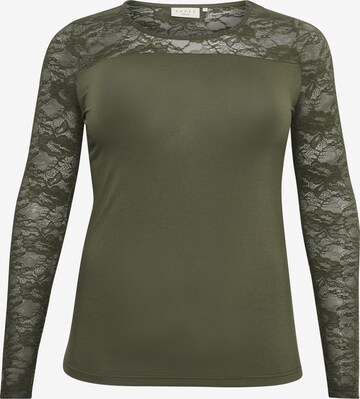 KAFFE CURVE - Camiseta 'laura' en verde: frente