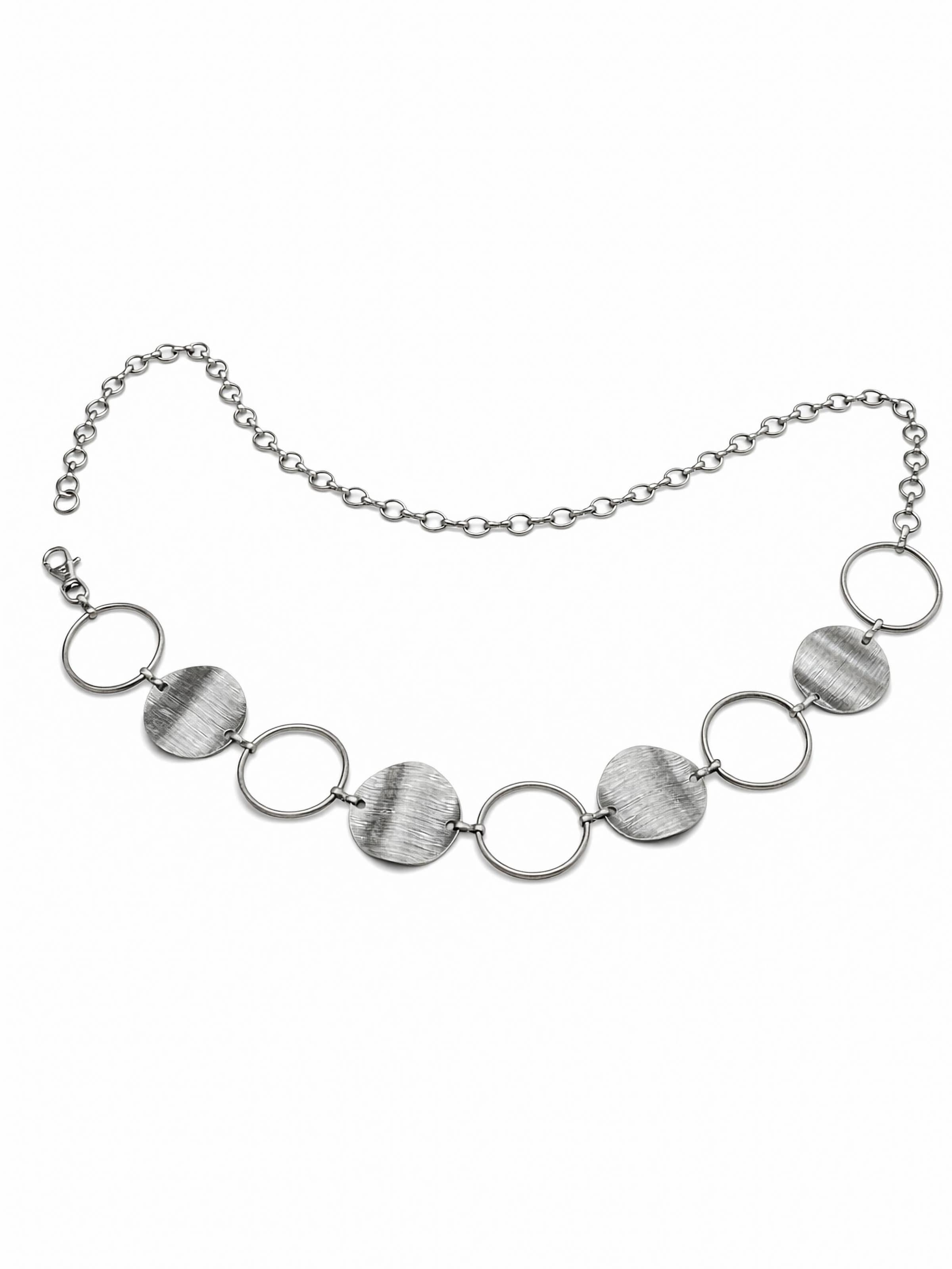 COLLEZIONE ALESSANDRO Belt 'Wave' in Silver: front