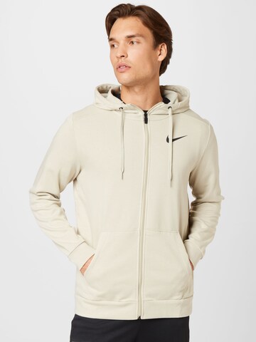 NIKE Sports sweat jacket in Grey: front