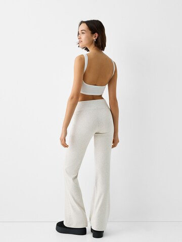 Bershka Flared Trousers in Beige