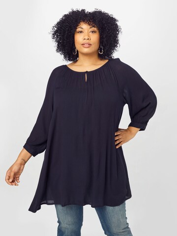 Tunica 'KCami' di KAFFE CURVE in blu: frontale