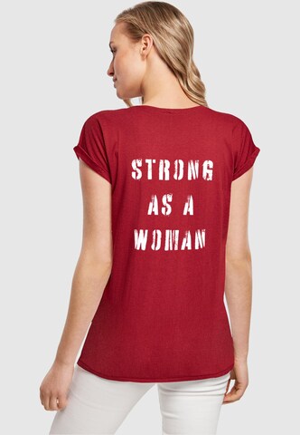 Merchcode T-Shirt 'WD - Strong As A Woman' in Rot: predná strana