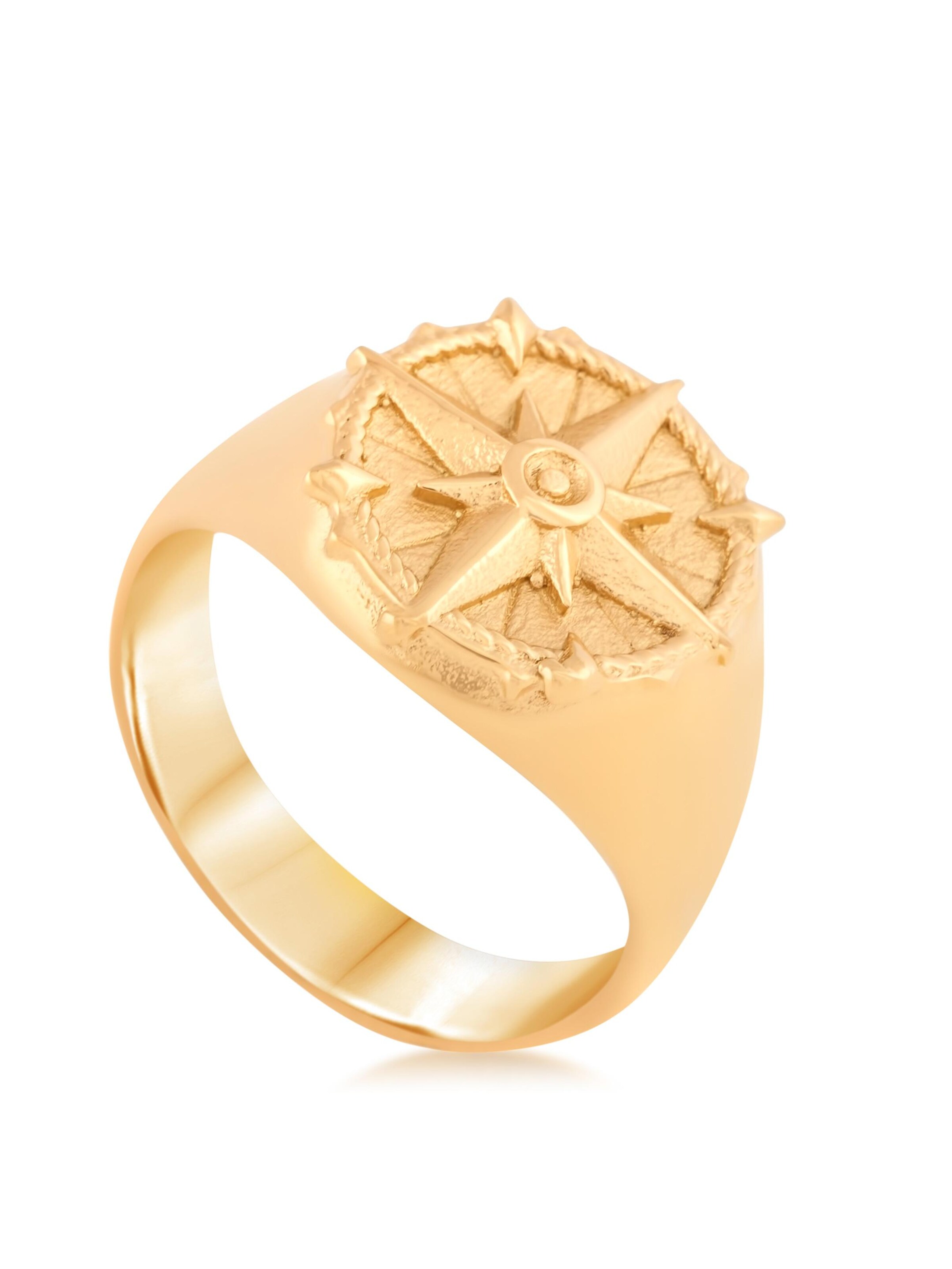 Akitsune Ring 'Guidance' in Gold: front