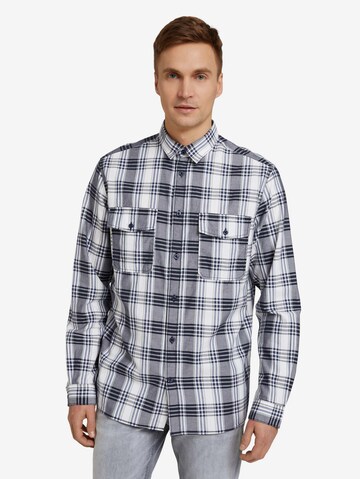 Coupe regular Chemise TOM TAILOR en bleu : devant