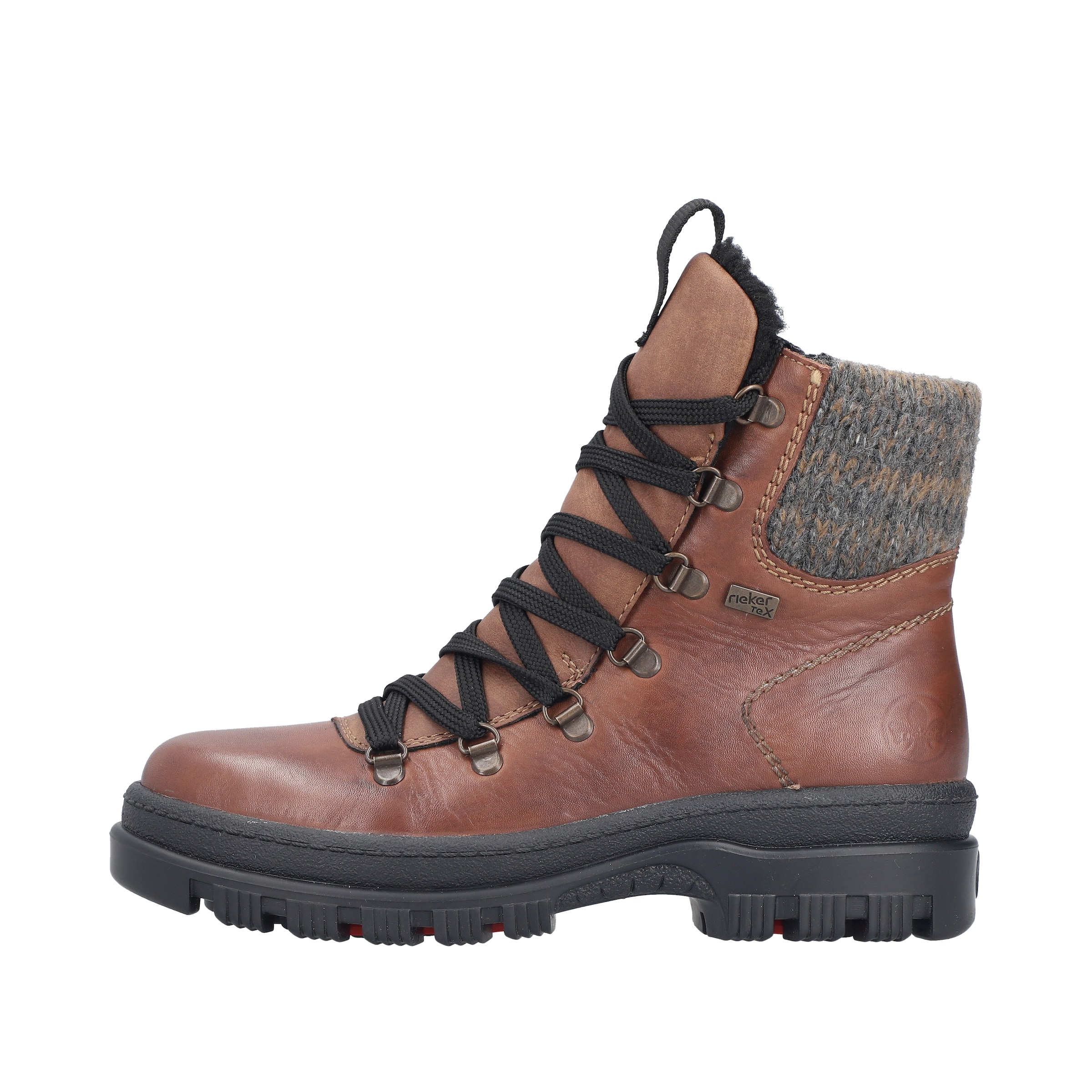Rieker Lace-Up Ankle Boots in Brown