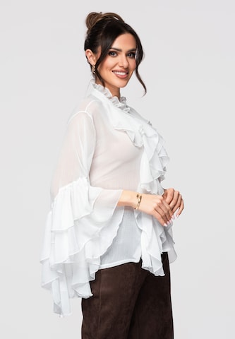 Ombre Bluse 'OW-SH-E0008' in Weiß