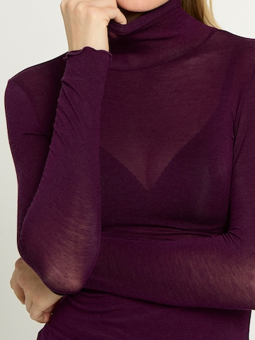 Nur Die Longsleeve Highneck mit Kaschmir ' NUR DIE x KILIAN KERNER ' in Rot