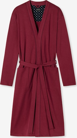 SCHIESSER Long Bathrobe in Red: front