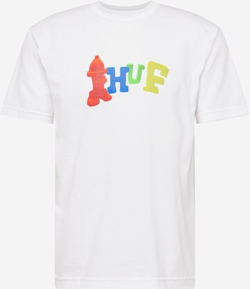 HUF T-Shirt 'Claytime' in Weiß: predná strana