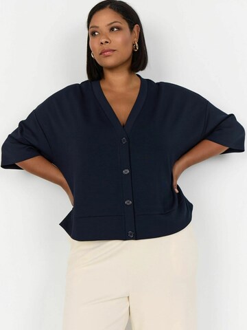 Cardigan Wasabi Concept en bleu : devant