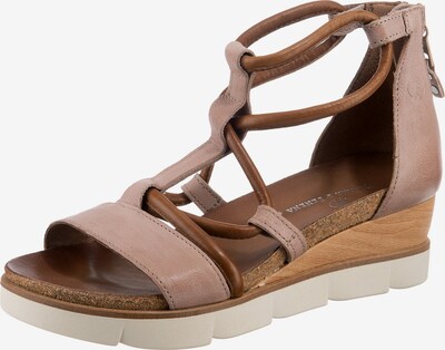 JOLANA & FENENA Keilsandalette in beige / altrosa, Produktansicht