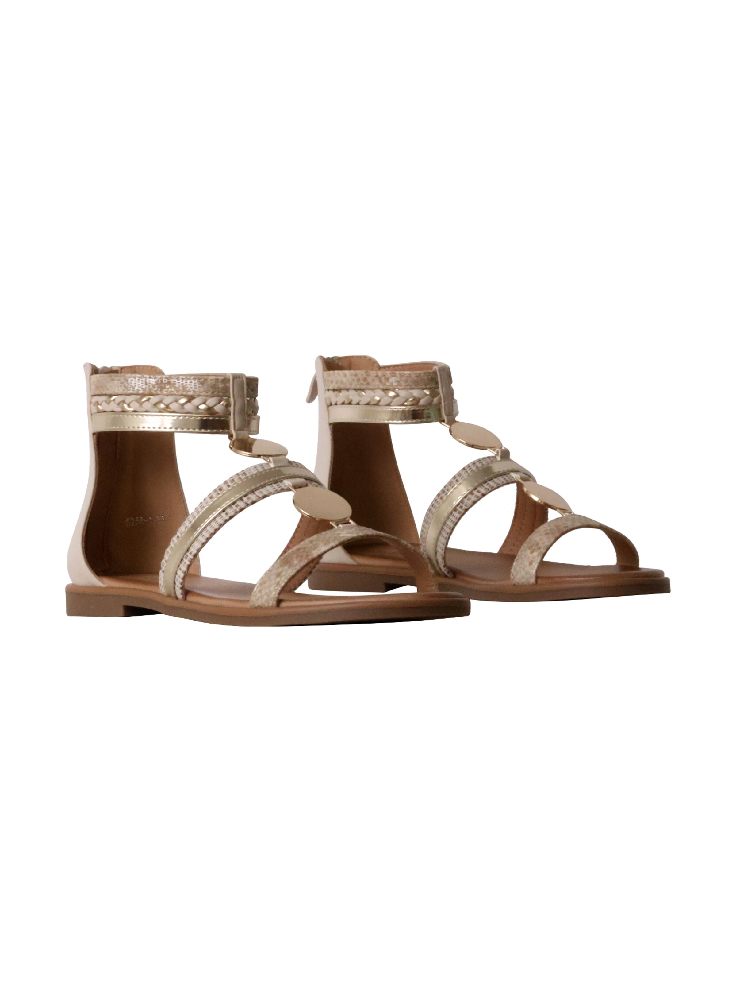 Sixth Sense Sandaal 'Flache Sandalen mit Reißverschluss' in Beige