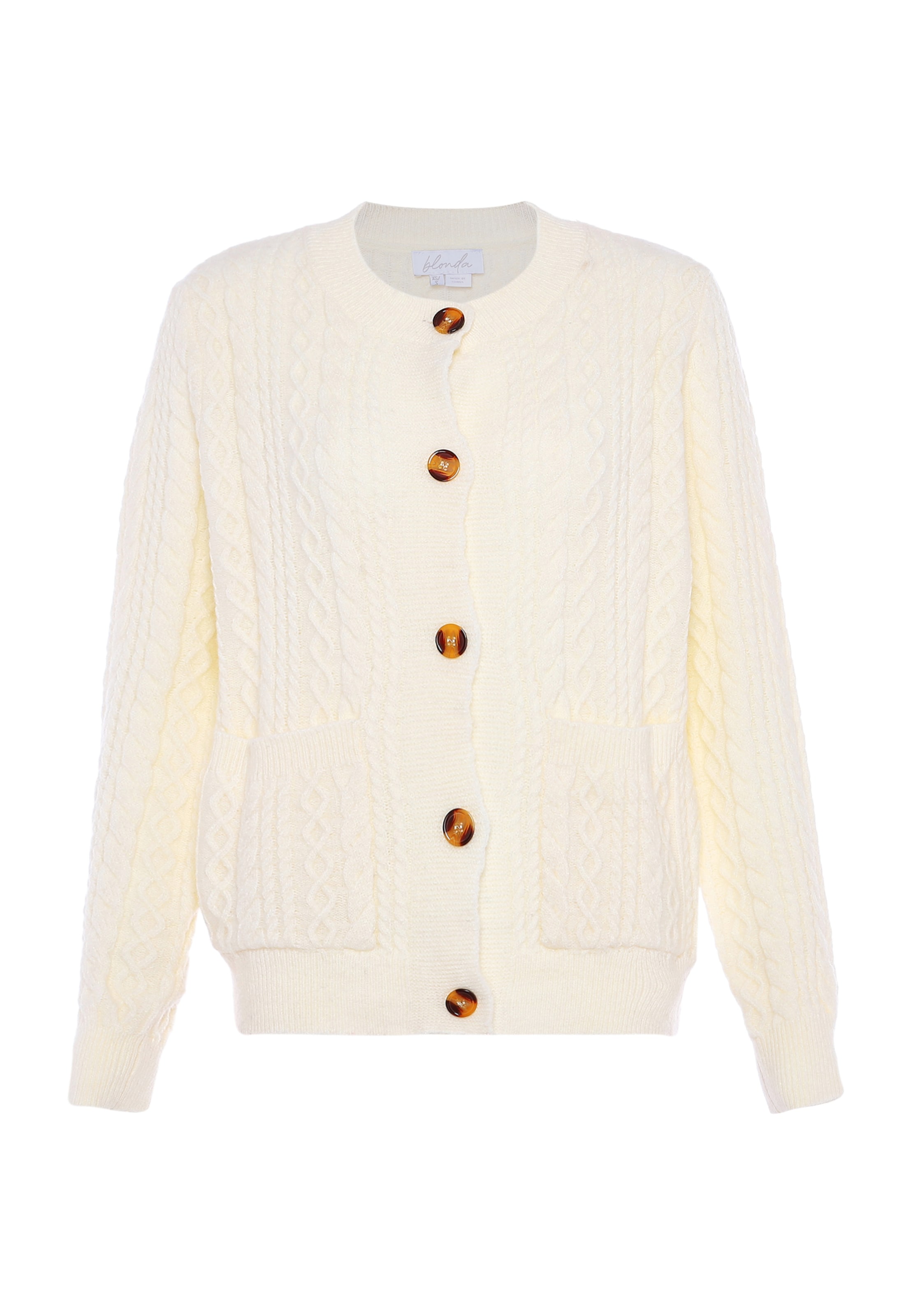 BLONDA Вязаная кофта в Белый: спереди