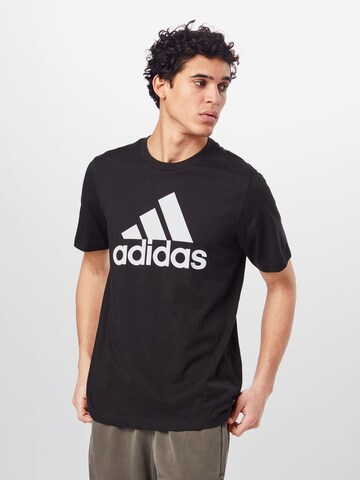 ADIDAS SPORTSWEAR Funkcionalna majica 'Essentials Big Logo' | črna barva: sprednja stran