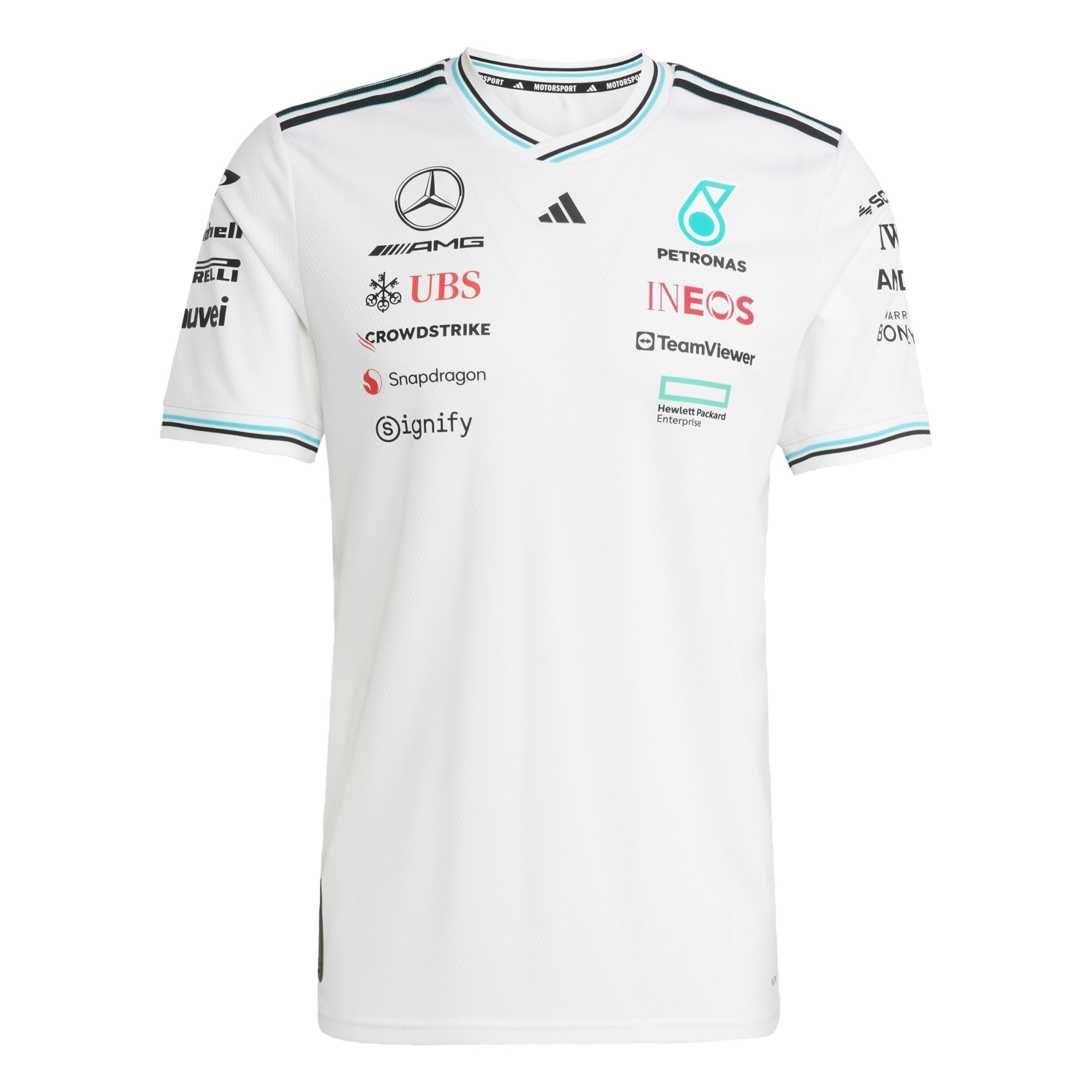 ADIDAS PERFORMANCE - Camiseta funcional 'Mercedes - AMG Petronas Formula One Team' en blanco: frente