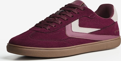 Bershka Matalavartiset tennarit värissä burgundin punainen / valkoinen, Tuotenäkymä