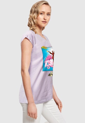 ABSOLUTE CULT T-Shirt 'Deadpool - Unicorn Battle' in Lila