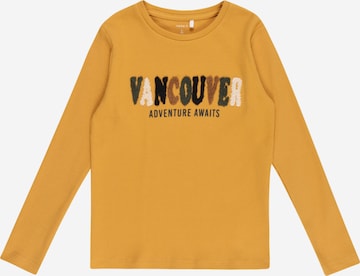 NAME IT T-shirt 'OLIVER' i gul: framsida
