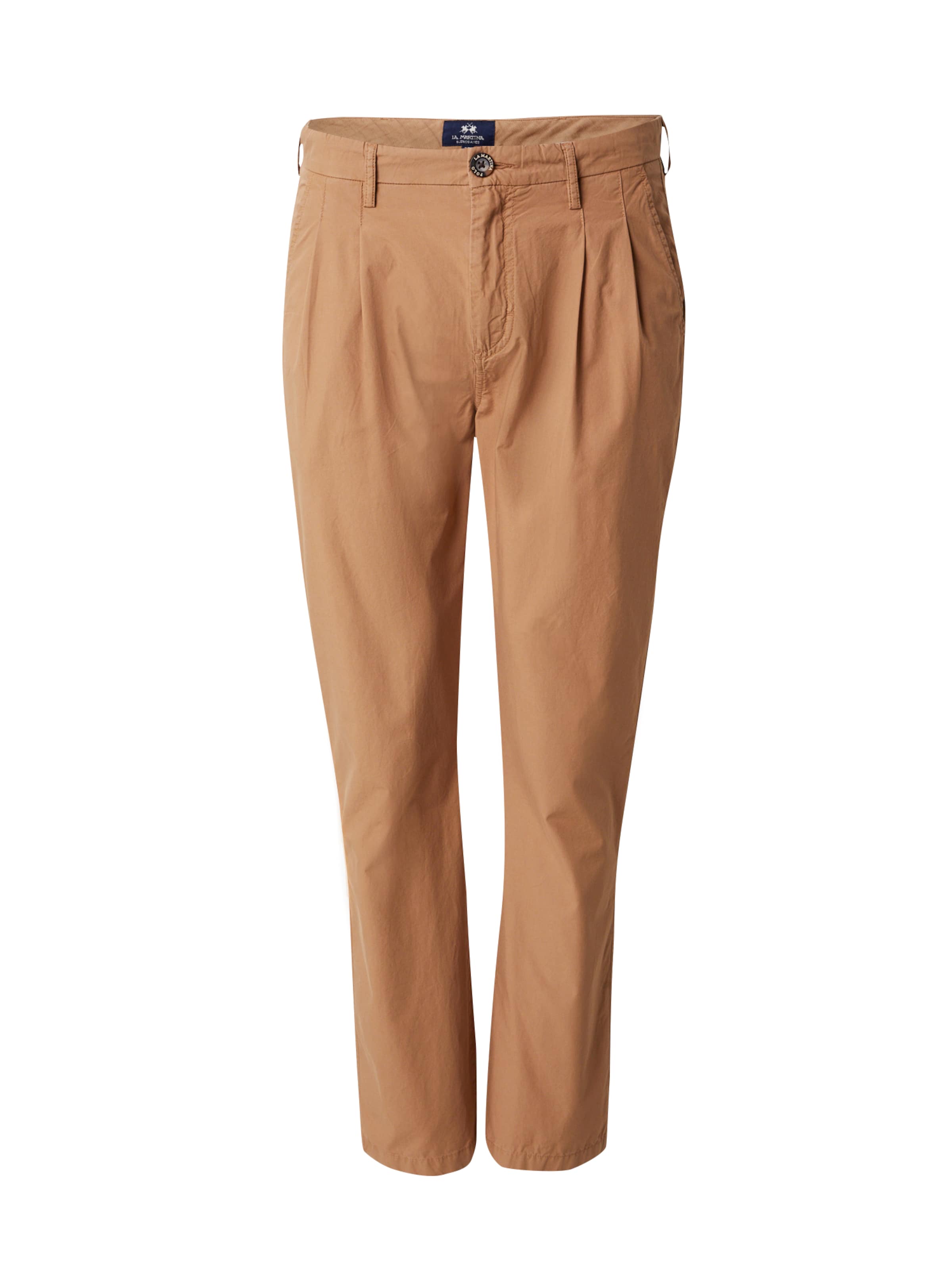 La Martina Regular Панталон с набор в кафяво: отпред