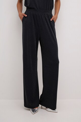 CULTURE Wide leg Broek 'Taz' in Zwart: voorkant