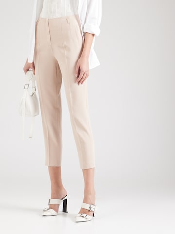 Coupe slim Pantalon à plis MORE & MORE en beige : devant