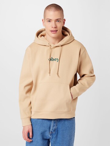 Obey Sweatshirt in Beige: voorkant