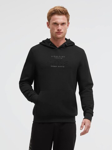 CAMP DAVID Sweatshirt in Black: front