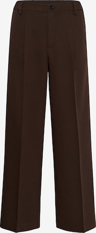 Kaffe Wide leg Trousers with creases 'KASakura' in Brown: front