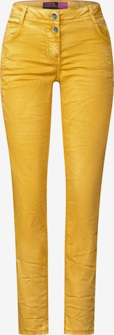 CECIL Slimfit Jeans in Geel: voorkant