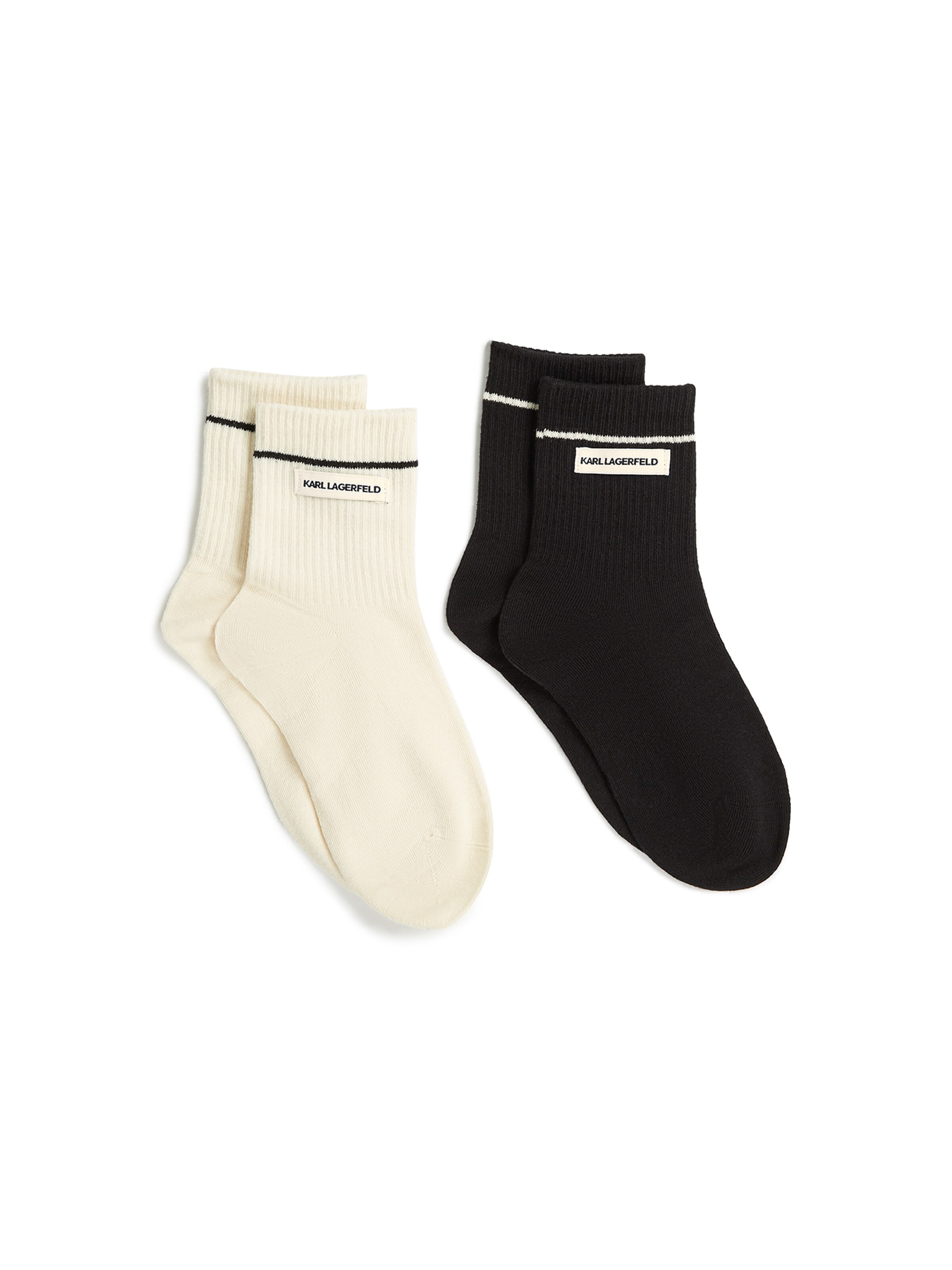 Karl LagerfeldČarape ' Rippensocken mit Logo – 2er-Pack ' - bež boja