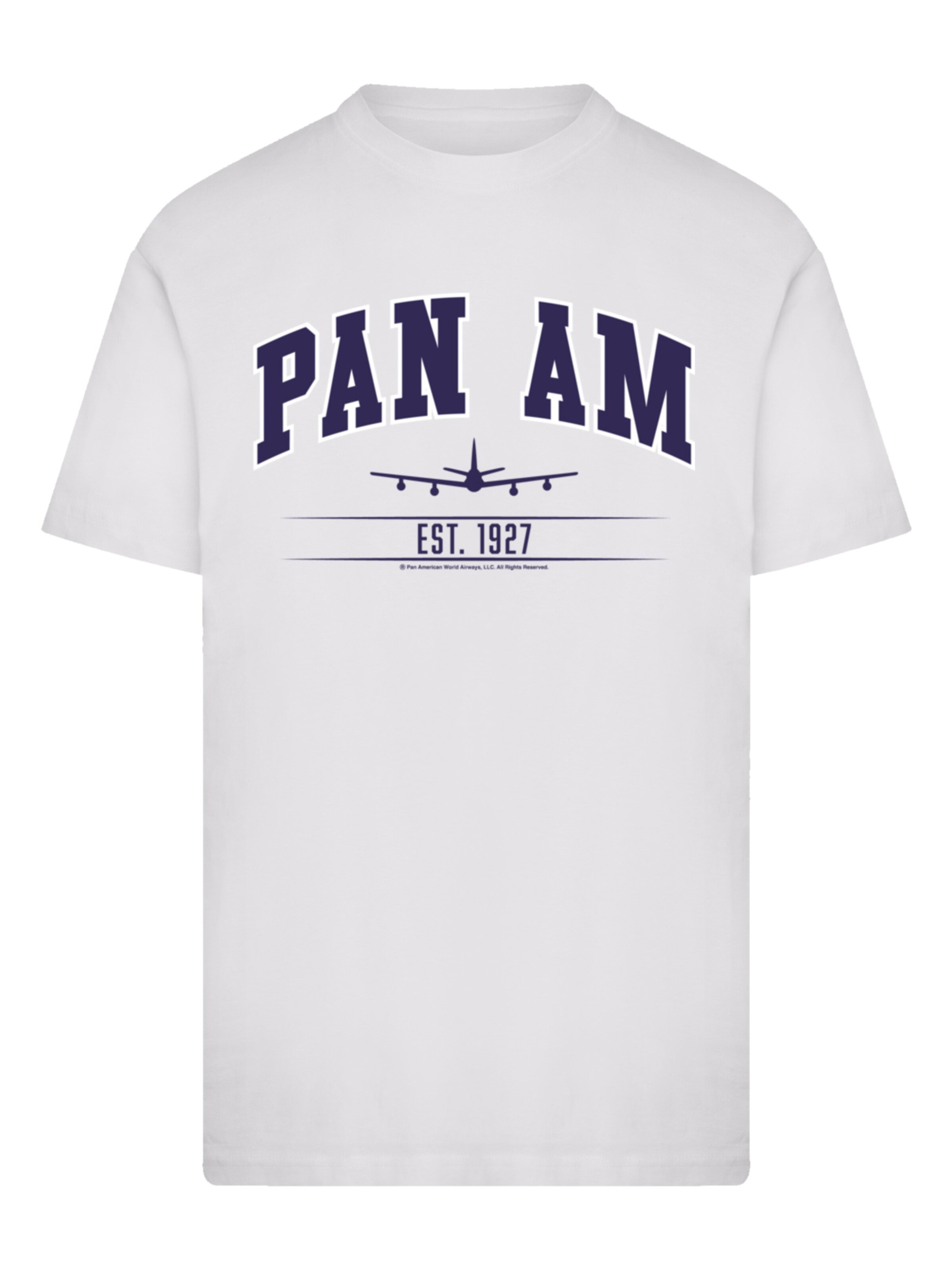 F4NT4STIC Shirt 'Pan Am College Sports Text Est 1927' in White: front