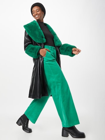 Wide Leg Pantalon co'couture en vert