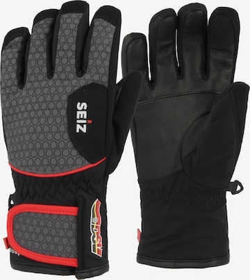 Seiz Full Finger Gloves in Black: front