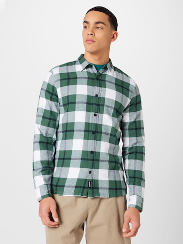 HOLLISTER Regular fit Button Up Shirt in Green: front