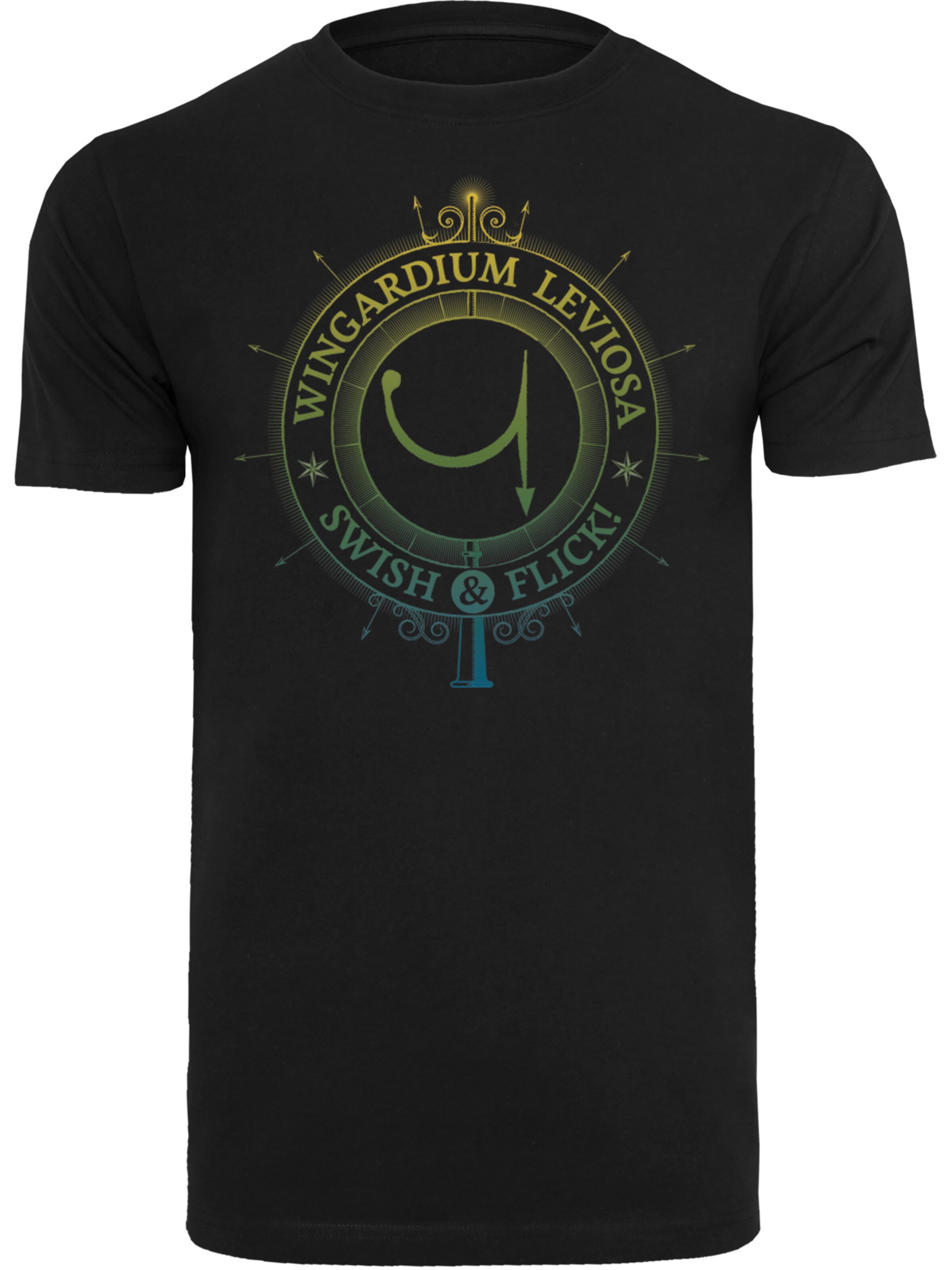 T-Shirt 'Harry Potter Wingardium Leviosa Spells Charms' F4NT4STIC en noir : devant