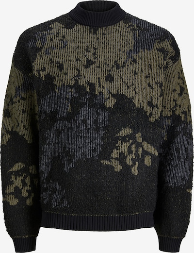 JACK & JONES Sweater 'Mock' in Grey / Khaki / Black, Item view