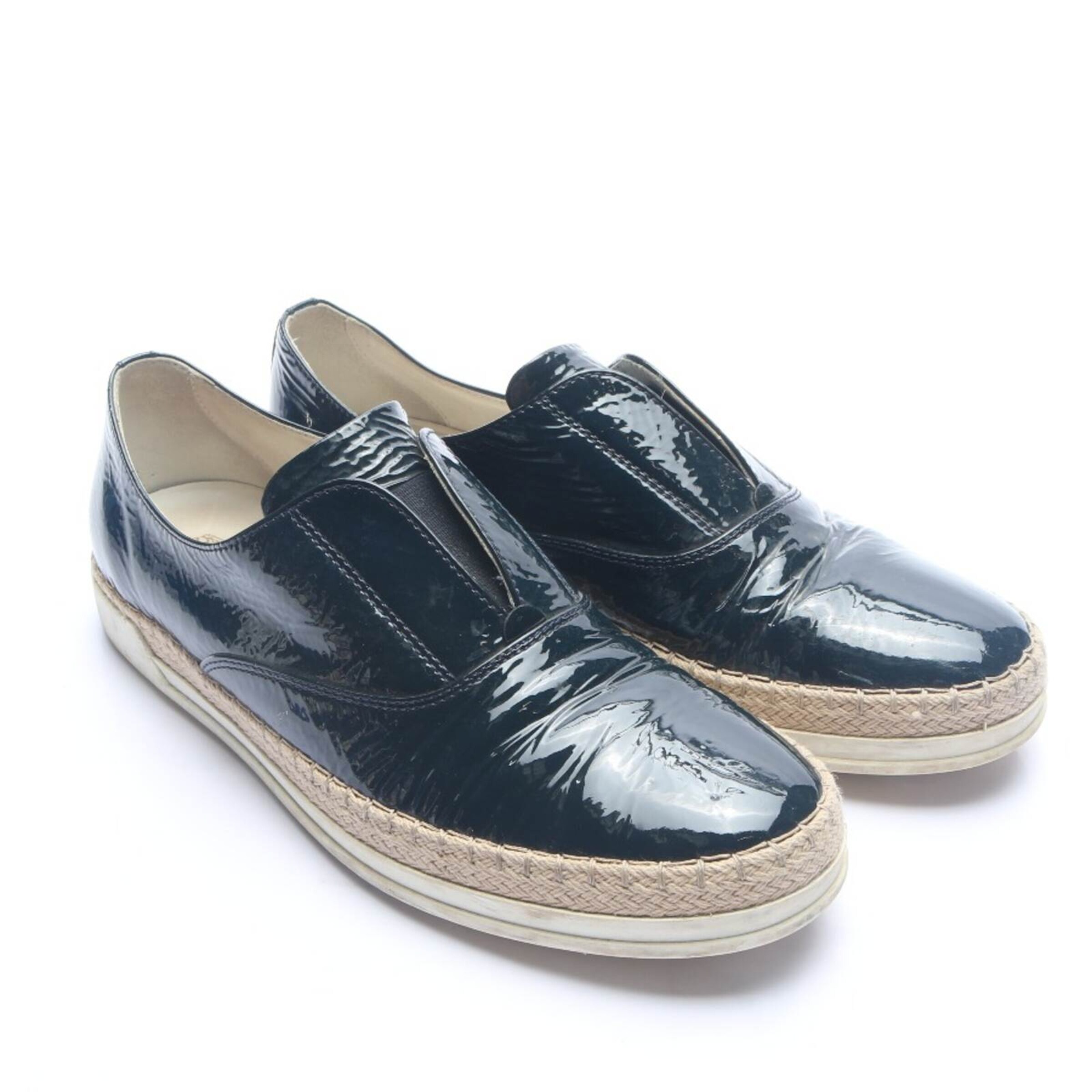 Tod's Flats & Loafers in 38 in Blue: front