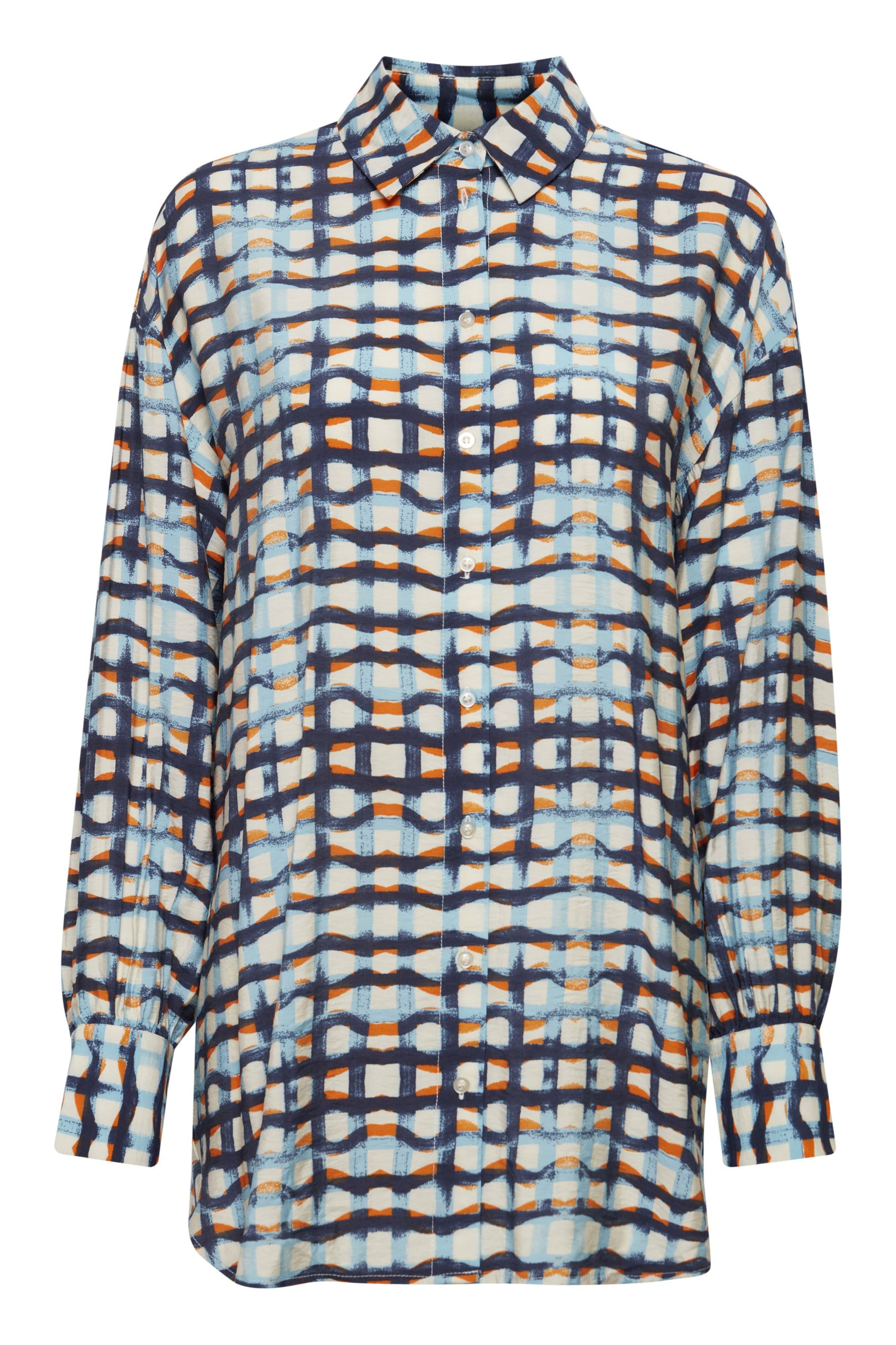 Fransa Bluse 'Misa' in Blau: Vorderseite