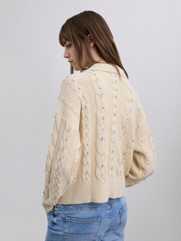 Scalpers Sweter 'Scpolostrass' w kolorze beżowy