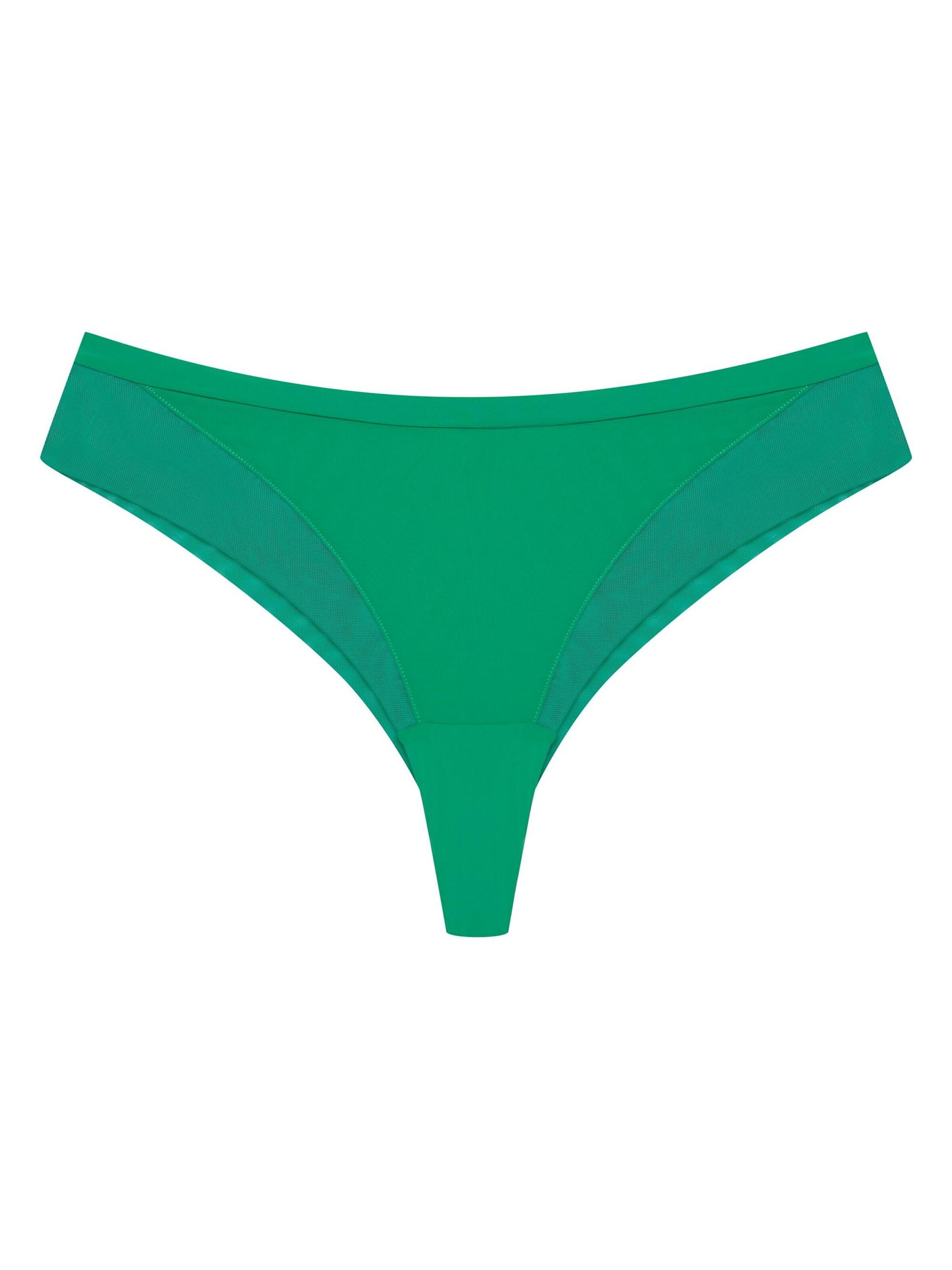 Panty 'Brasil Slip Campari, nahtlos, glatte Microfaser, transparent' di ESOTIQ in verde: frontale