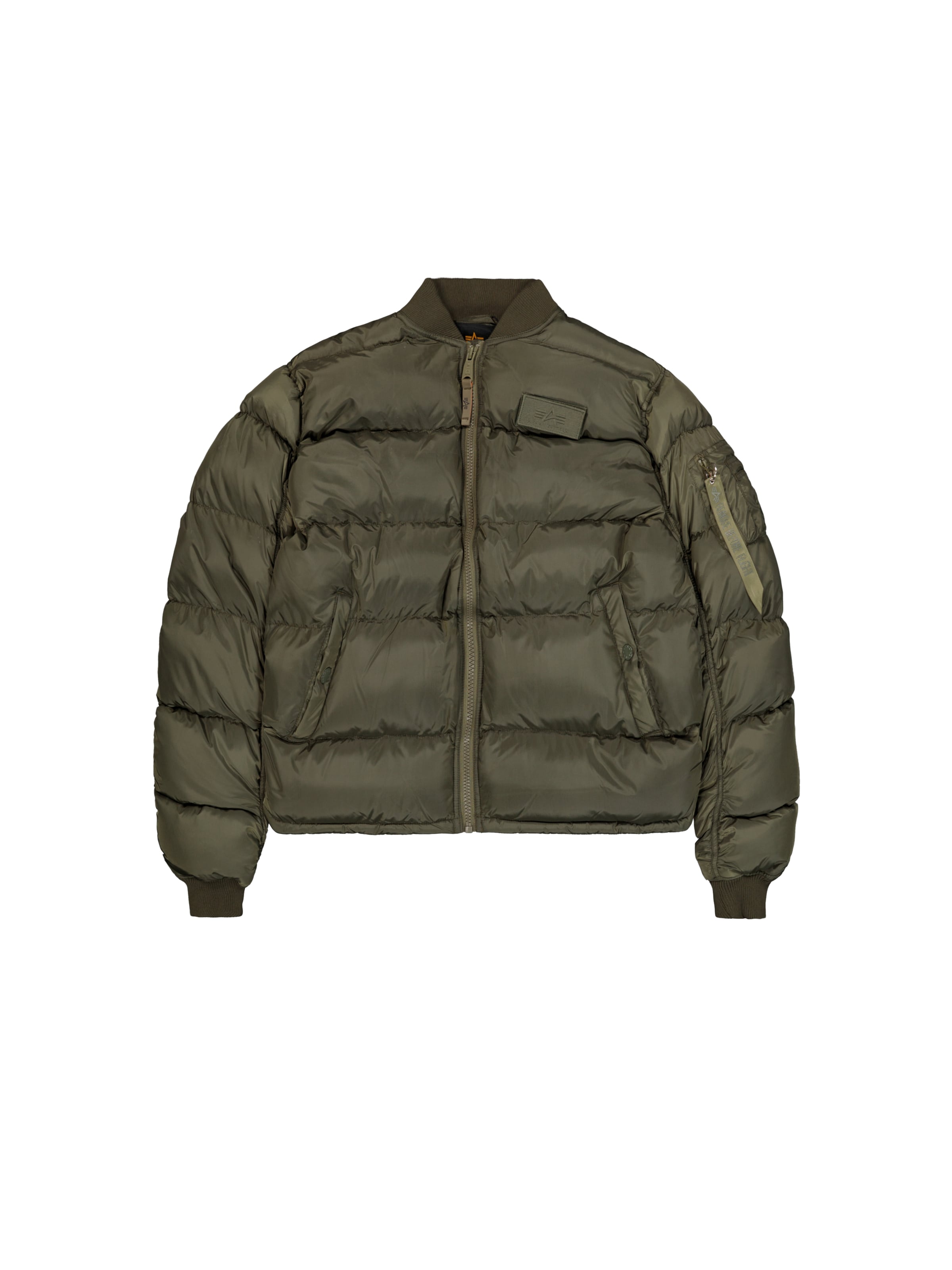 ALPHA INDUSTRIES Winter Jacket 'MA-1' in Green: front