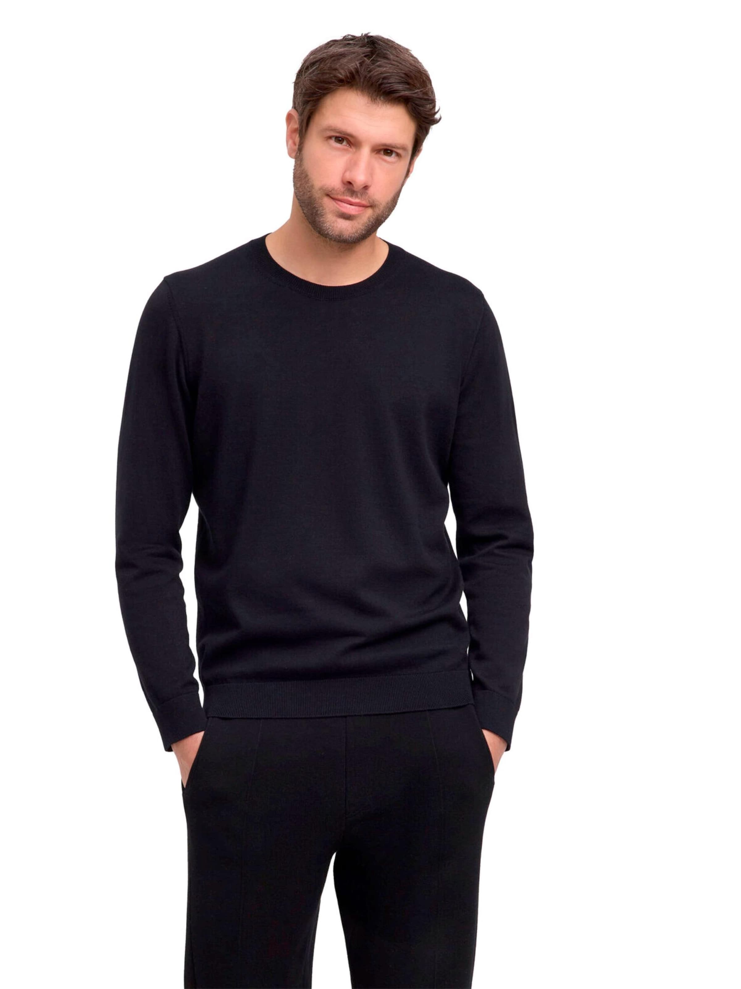 FALKE Pullover 'Pure Cotton'‌‌‌‌‌‌‌‌‌ in Schwarz: Vorderseite
