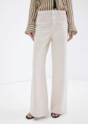 MANGO Wide leg Jeans 'Belle' in Beige: front