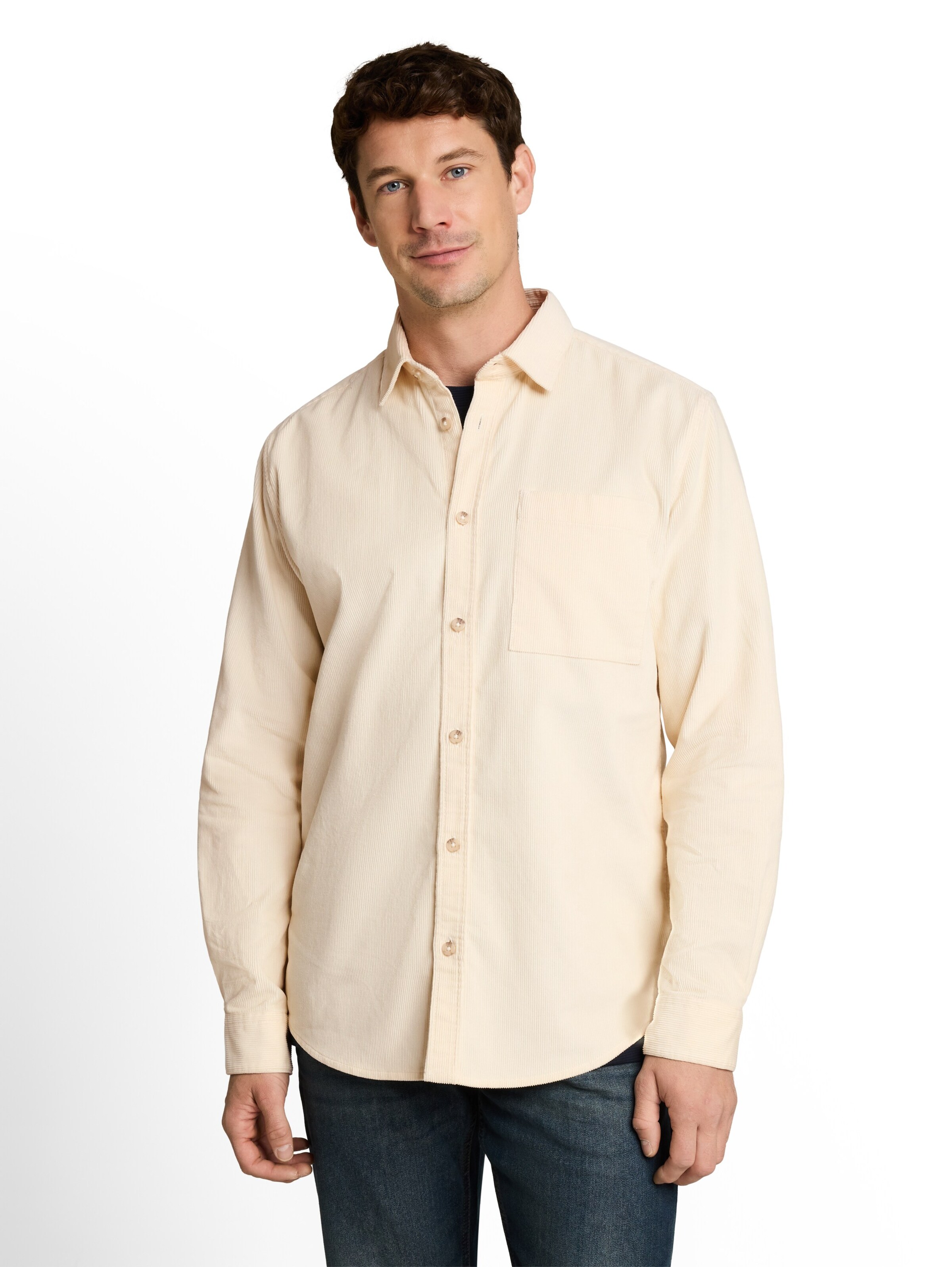 TOM TAILOR Regular fit Overhemd in Beige: voorkant