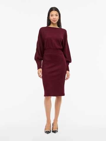 VILA Gebreide jurk 'VIRAFFI' in Rood: voorkant