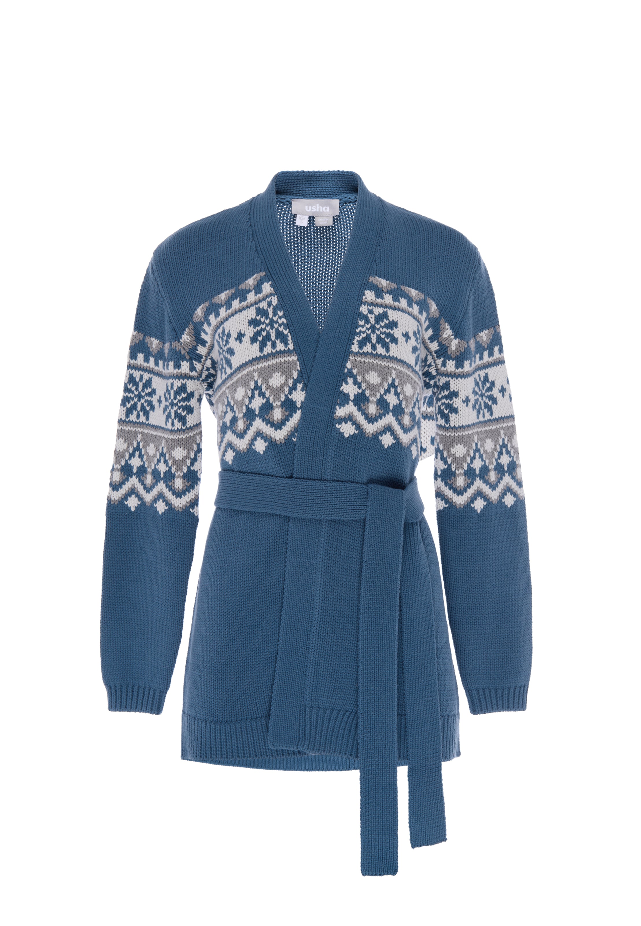 Cardigan Usha en bleu : devant