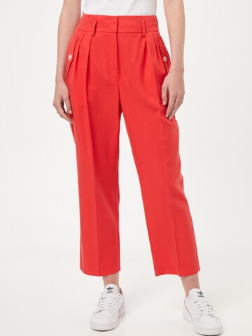 TAIFUN Loose fit Pleat-front trousers in Red: front