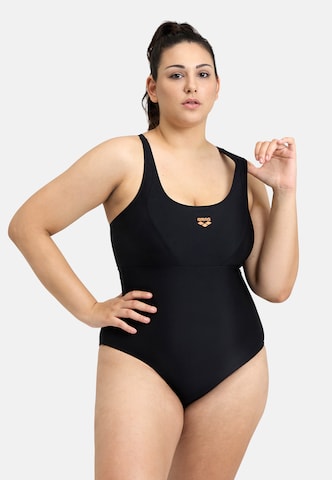 ARENA Bralette Active Swimsuit 'Solid Control' in Black: front