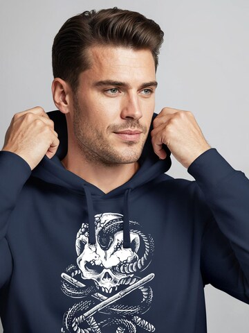 Neverless Sweatshirt 'Skull Snake'‌‌‌ in Blau
