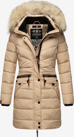 NAVAHOO Pitkä talvitakki 'Paula' värissä beige: etupuoli